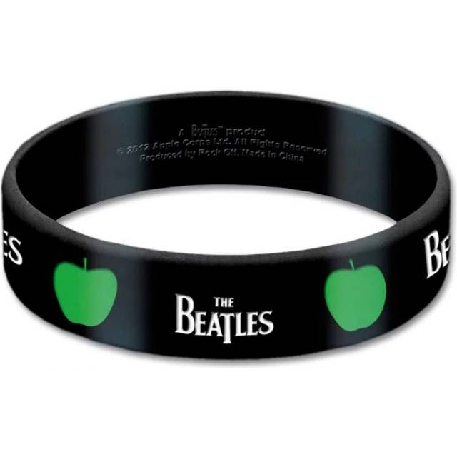 The Beatles Apple Rubber Logo Wristband One Size white/black