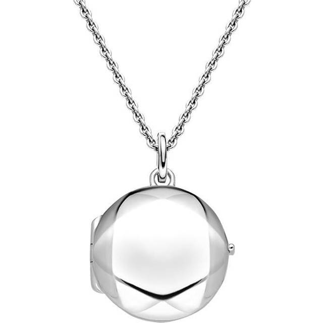 Sterling Silver Small Round Faceted Edge Keepsake Locket