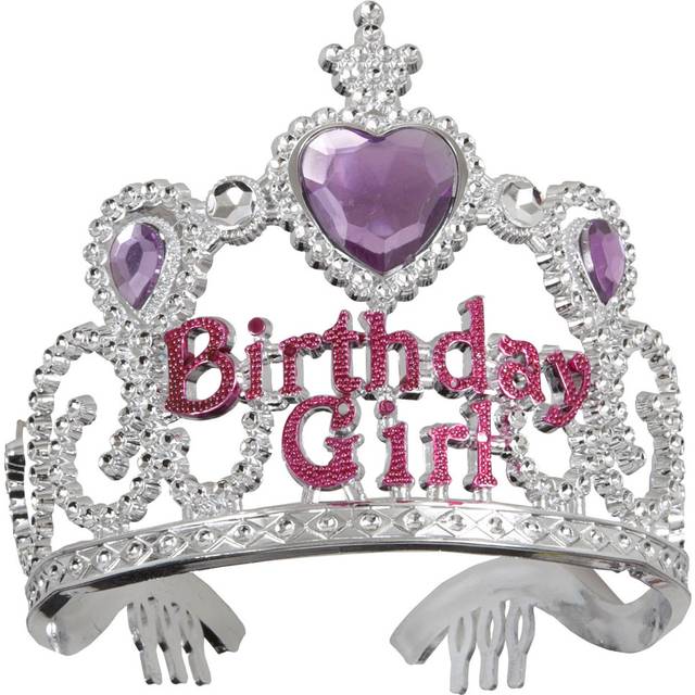 Plastic Birthday Girl Tiaras Silver And Pink