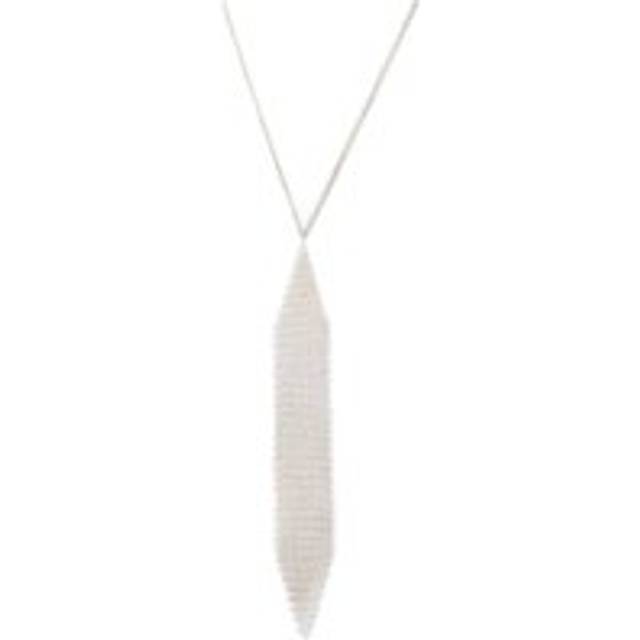 Womens Preloved Mesh Pendant Necklace Long Style Wo - Silver - Grey - One Size