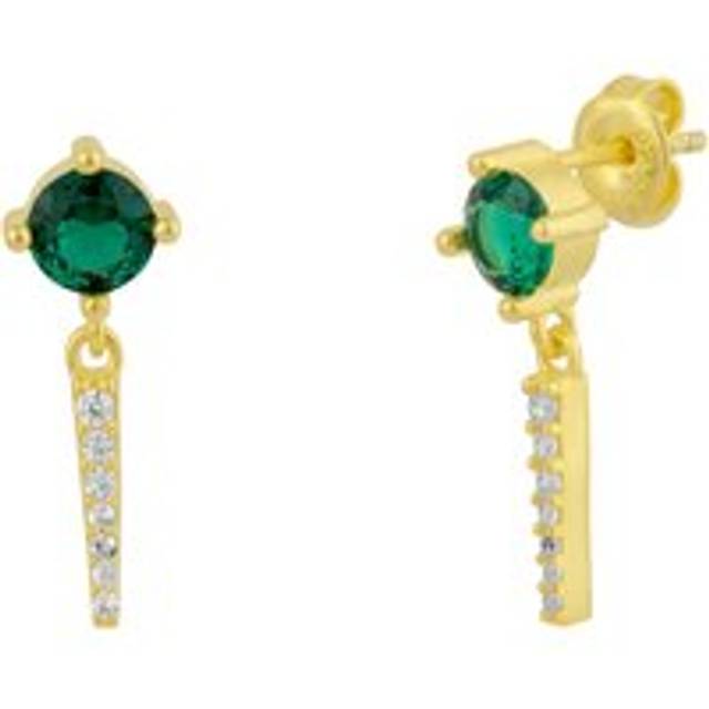 Womens Sterling Silver Green Gemstone Spike Charm Sodalite Earrings - Metallics - One Size