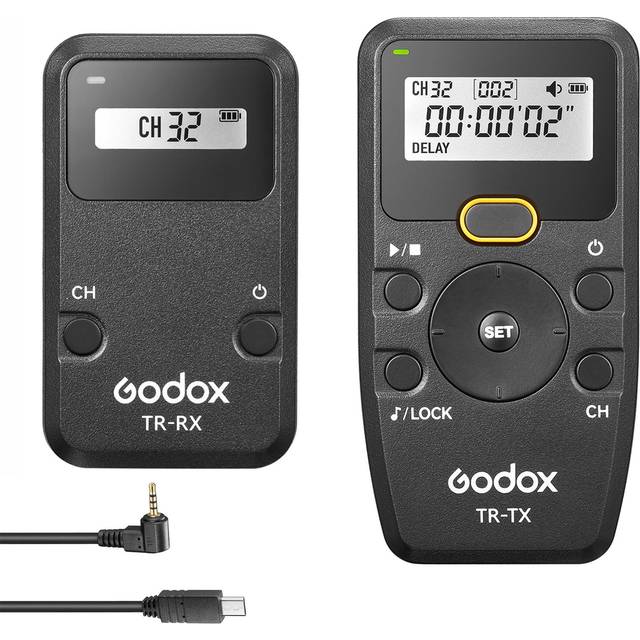 Godox TR Series 2.4G Wireless Timer Remote Control Camera Shutter Remote(Tramsmitter & Receiver) 6 TR-N3 Shutter Cable