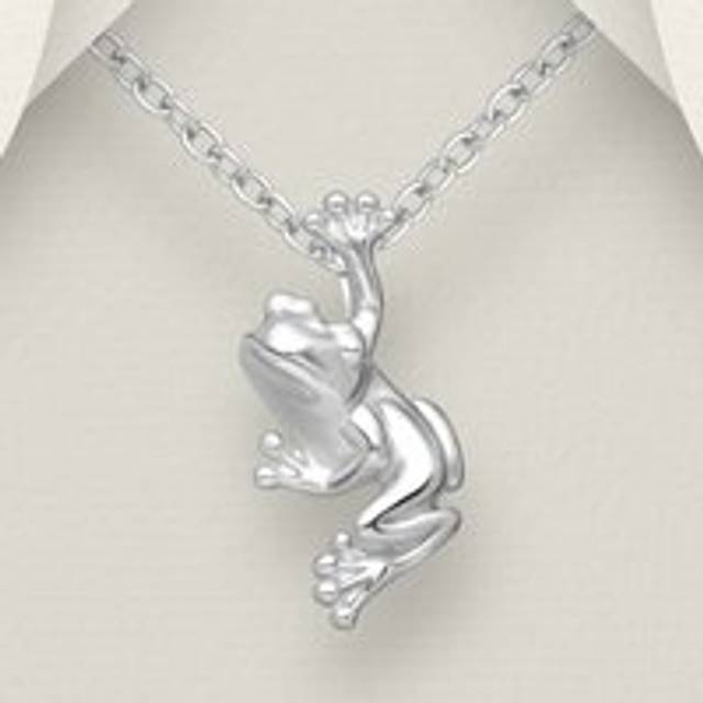 John Greed Tempest Serre Silver Hanging Frog Necklace For Women - silver