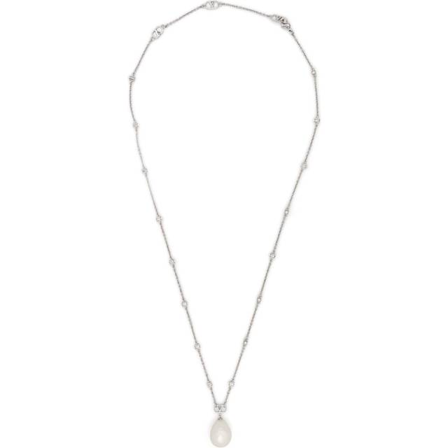 Valentino Garavani - VLogo Signature necklace - men - Sterling Silver Plated Brass/Baroque Pearl/Swarovski Crystal Pearl - One Size
