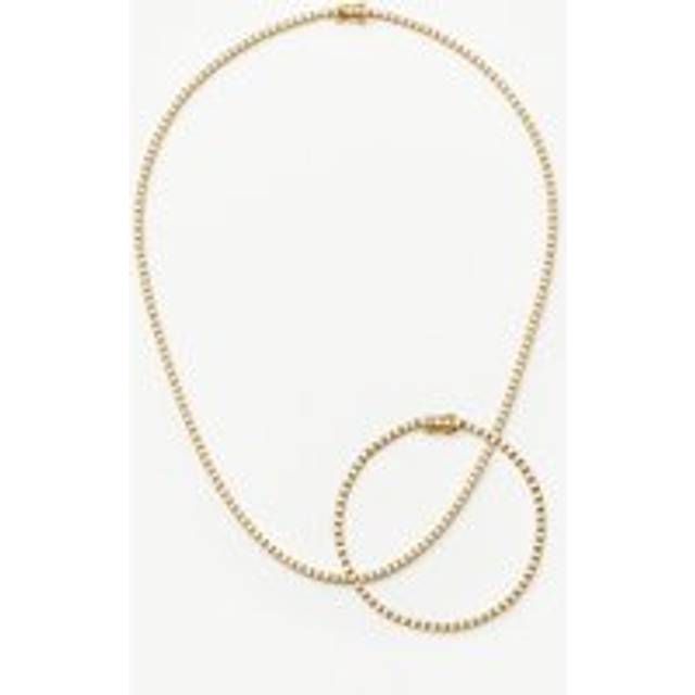Classic Tennis Necklace & Bracelet Set | 18ct Gold Vermeil Cubic Zirconia