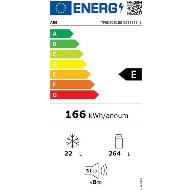 AEG Integrerbart Kølefryseskab TF6DS181ES