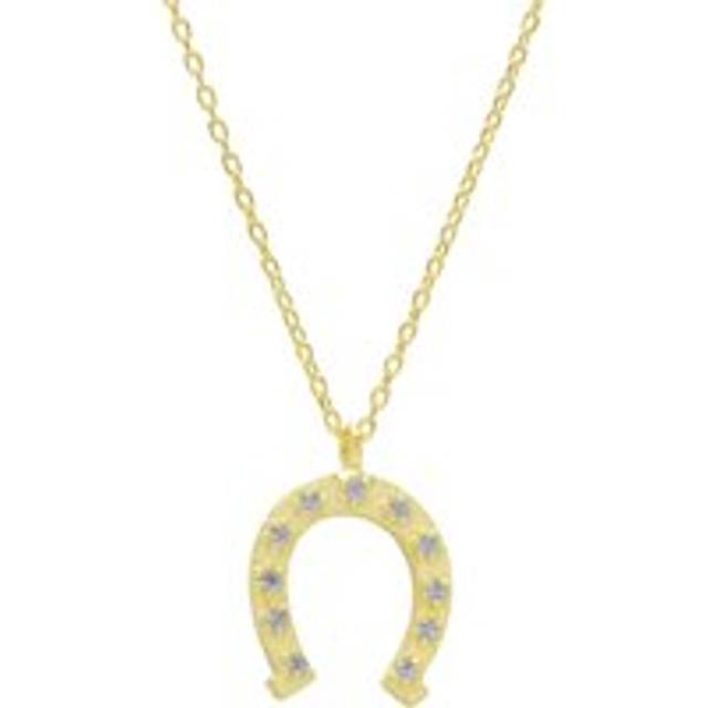Womens Sterling Silver Horseshoe Equestrian Necklace - Metallics - One Size