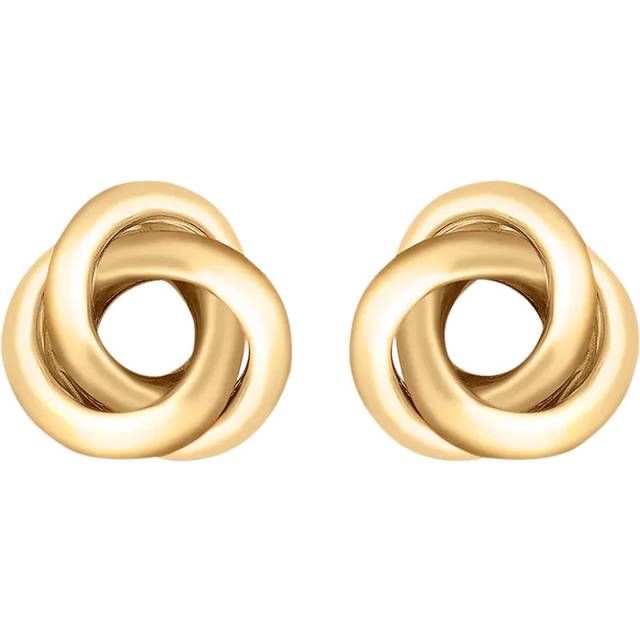 IBB 18ct Yellow Gold Trinity Knot Stud Earrings, Gold