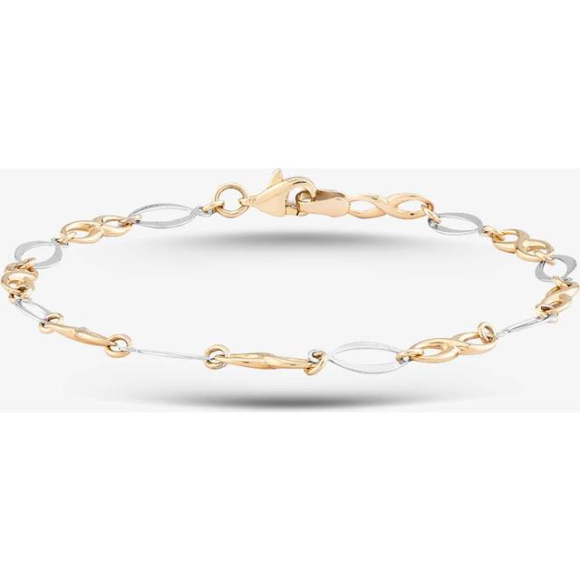 9ct Yellow Gold Two Colour Infinity Link Bracelet GBR61