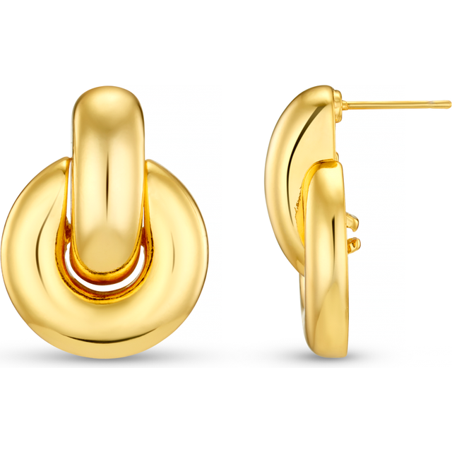 Polished Door Knocker Earrings - Orelia - Gold