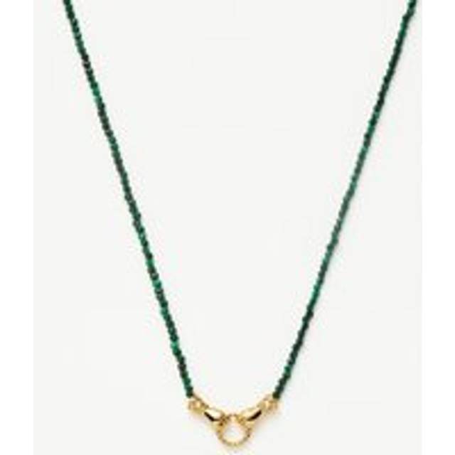 Harris Reed In Good Hands Mini Beaded Gemstone Necklace | 18ct Gold Plated/Malachite