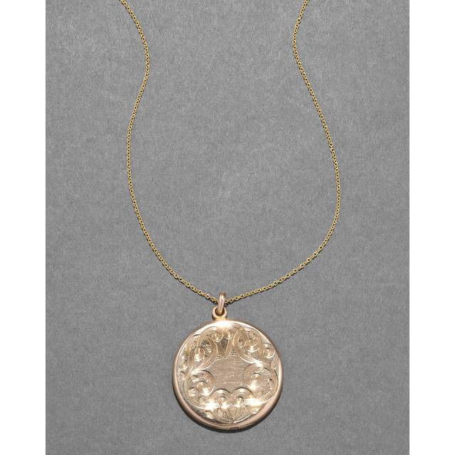 Alexis Bittar Antique 1880S 14K Fill Hand Etched Swirl Locket Necklace in Gold  | Statement Jewelry from Alexis Bittar (One Size)