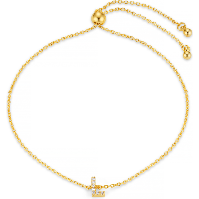 L Pave Initial Slider Bracelet - Orelia - Gold
