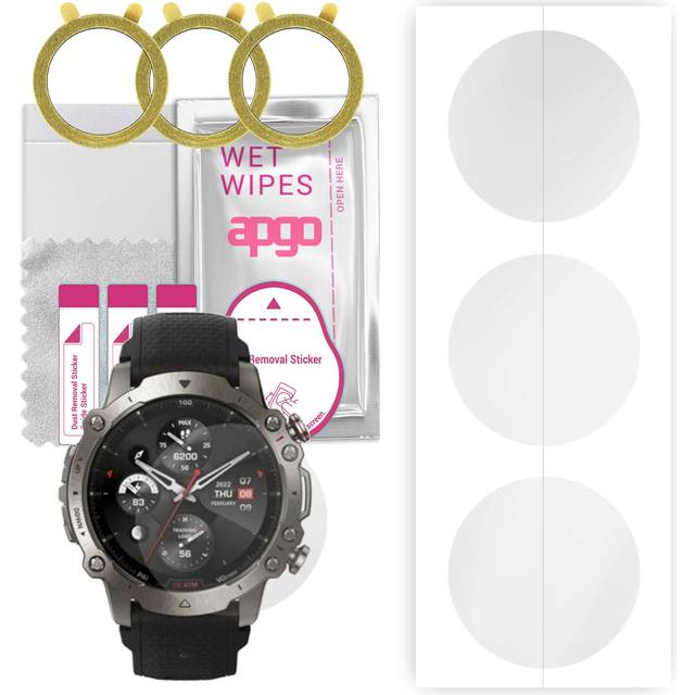3x apgo Hydrogel Screen Protector for Amazfit Falcon, Hydrogel Film, with positioning layer easy installation