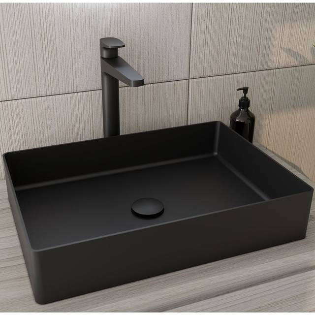 RAK INGOT Rectangular Stainless Steel Wash Basin Black
