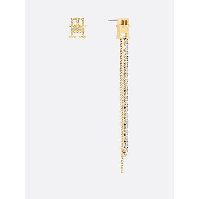 TH Monogram Crystal-Embellished Gold-Plated Earrings