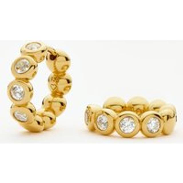 Tennis Small Hoop Earrings | 18ct Gold Vermeil Cubic Zirconia