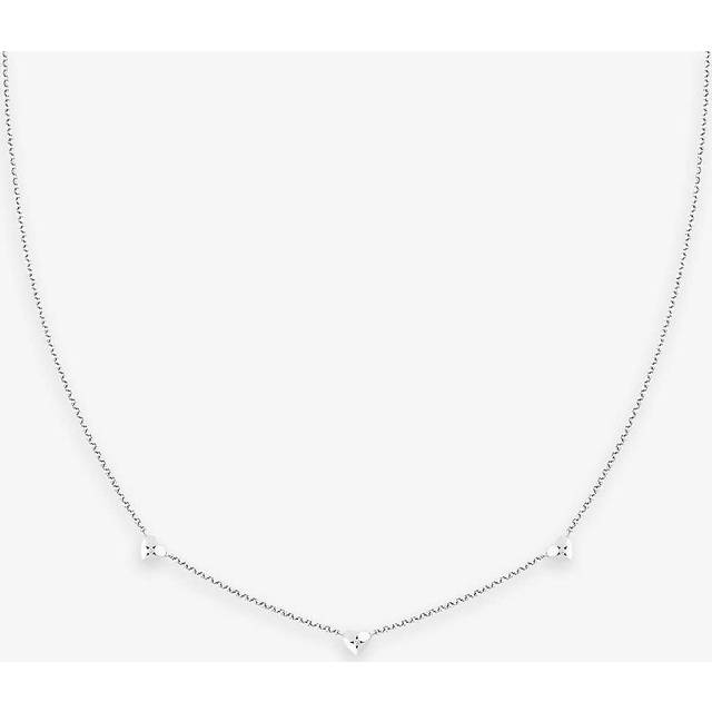 Astrid & Miyu Womens Rhodium Heart Charm Rhodium-plated Sterling-silver and Cubic Zirconia Necklace - RHODIUM