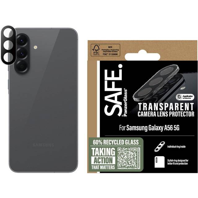 PanzerGlass SAFE. by ® Kameralinsebeskytter Transparent Samsung Galaxy A56 5G, Samsung, Samsung - Galaxy A56 5G, Tør påføring, Ridseresistent, Stødre