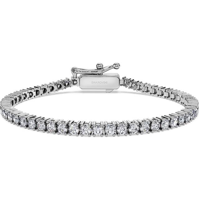 Eternity Tennis bracelet, Lab-grown diamonds 3 ct tw, Round shape, 18K white gold - White - XL