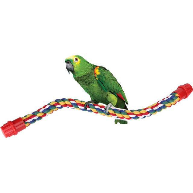 Colorful Hanging Cotton Rope Bird Standing Frame Comfortable Parrot Chewing Climbing Grinding Rod Toy S