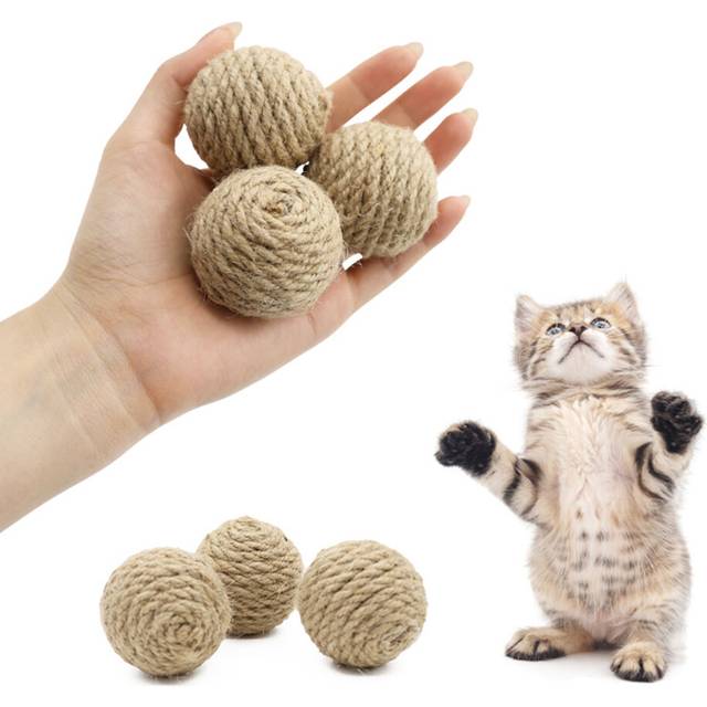 1 Pc Pet Cat Hemp Rope Ball+ Free gift