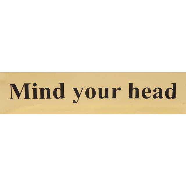 Scan Brass Effect Mind Your Head Sign 200mm 50mm Standard
