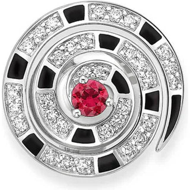 Faberge x Beetlejuice Beetlejuice 18ct White Gold Ruby & Diamond Spiral Lapel Pin