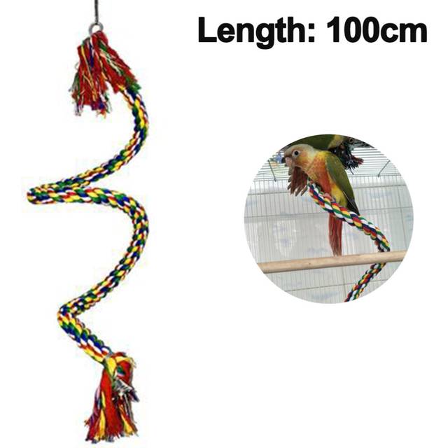 Toy Bird Rope Perches Climbing Rope Bungee Bird Toys Rope Perch Stand Cage Rope Comfy Perch Parrot Toys