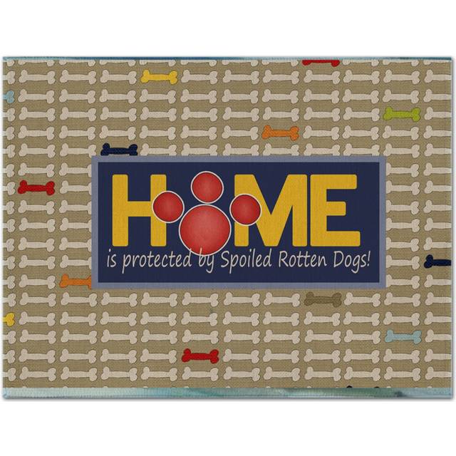 """""Caroline's Treasures SB3053PLMT Home Is Protected By Spoiled Rotten Dogs Fabric Placemat  Multicolor"""""