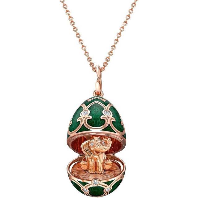 Faberge Palais Tsarskoye Selo Emerald Green Locket with Elephant Surprise