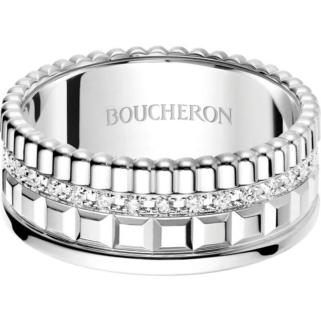 Boucheron Womens Silver Quatre Radiant Edition White-gold and 0.24ct Diamond Ring 50mm - SILVER