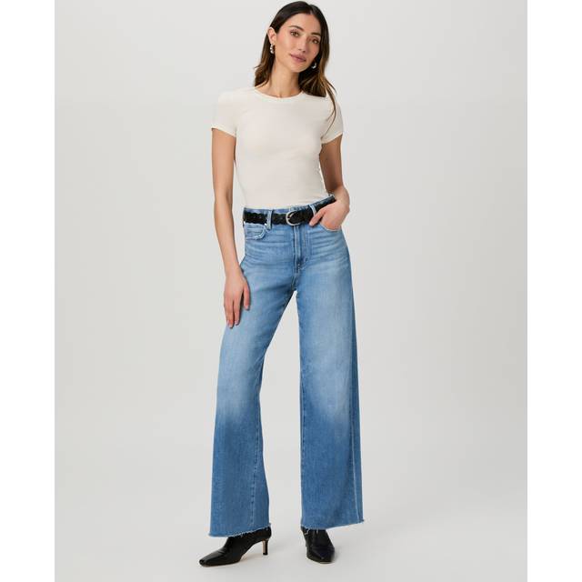 Anessa Wide-Leg Raw Hem Jeans - MESMERIZE - 28