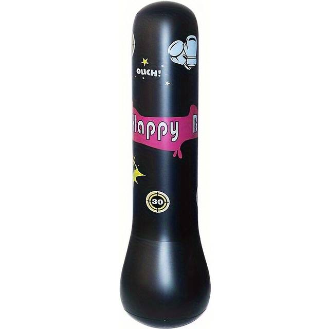 (black) Inflatable Bopper Kids Punching Bag with Bounce-Back Action Inflatable Punching Bag