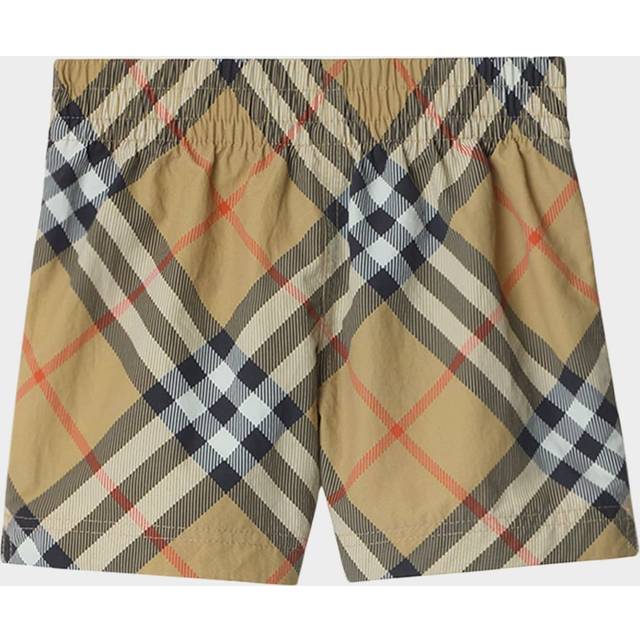 Burberry Baby Boys Beige Check Atticus Swim Shorts - 18 month