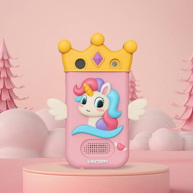 (Unicorn) Children Phone HD Camera Multi-function 48MP Alarm Clock Music Player