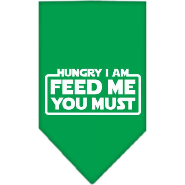 Mirage Pet Products Hungry I am Screen Print Bandana for Pets Small Emerald green