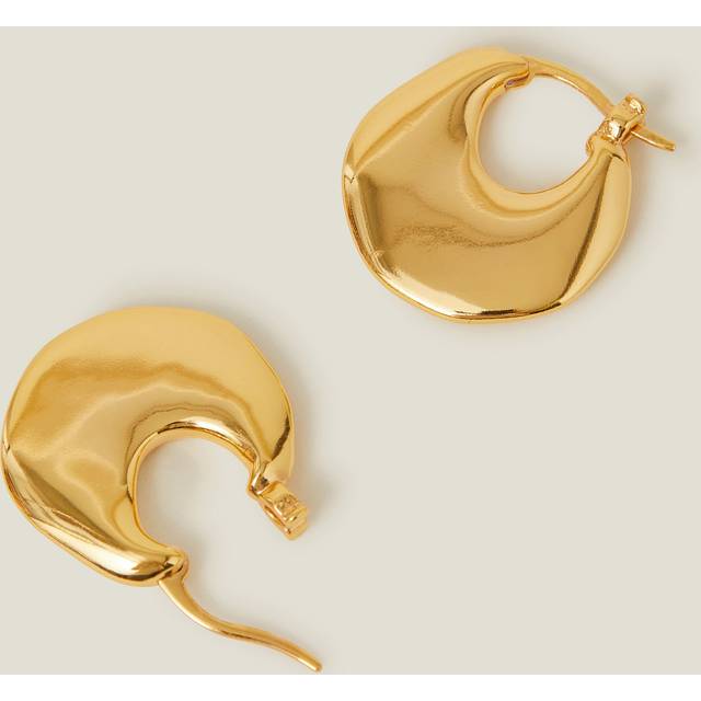 14ct Gold-plated Chunky Creole Hoop Earrings - Accessorize - One Size