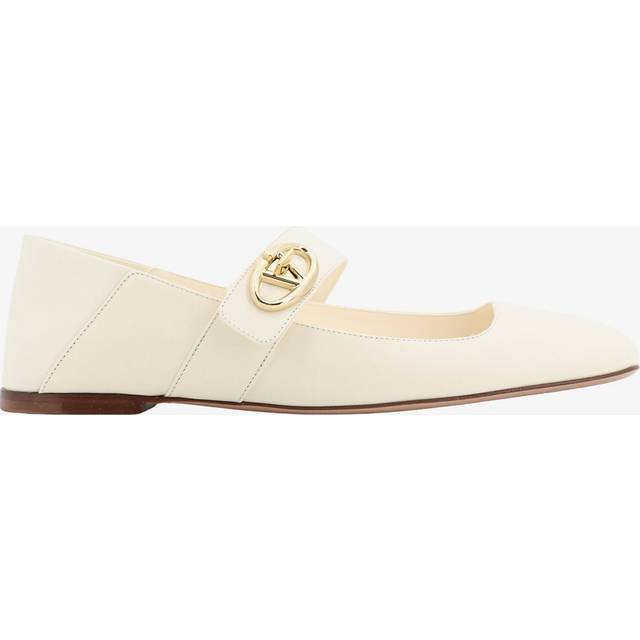 Mary-jane leather ballerinas with vlogo signature - VALENTINO GARAVANI - gender_Woman - White (40)