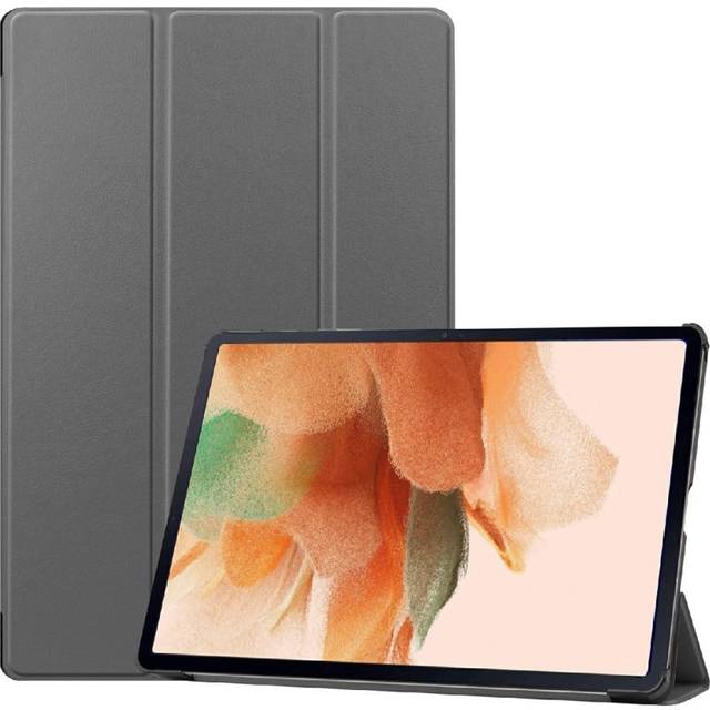 Samsung Galaxy Tab S7 FE tri-fold läderfodral - Grå