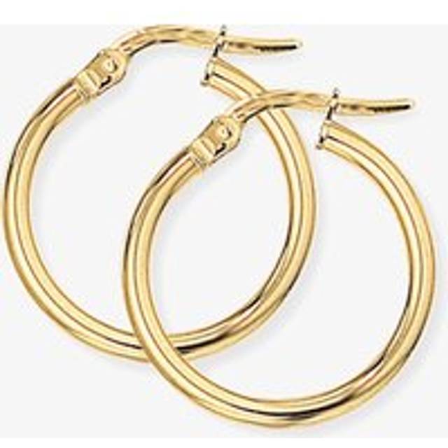 9ct Yellow Gold 18mm Tube Hoop Earrings E551