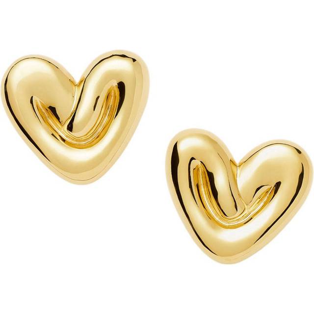 Puffy Heart Oversized Stud Earrings | 18ct Gold Plated