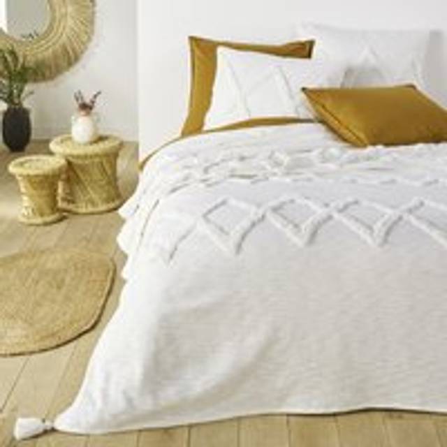 Assa Tufted Cotton Bedspread - White - 180X230CM