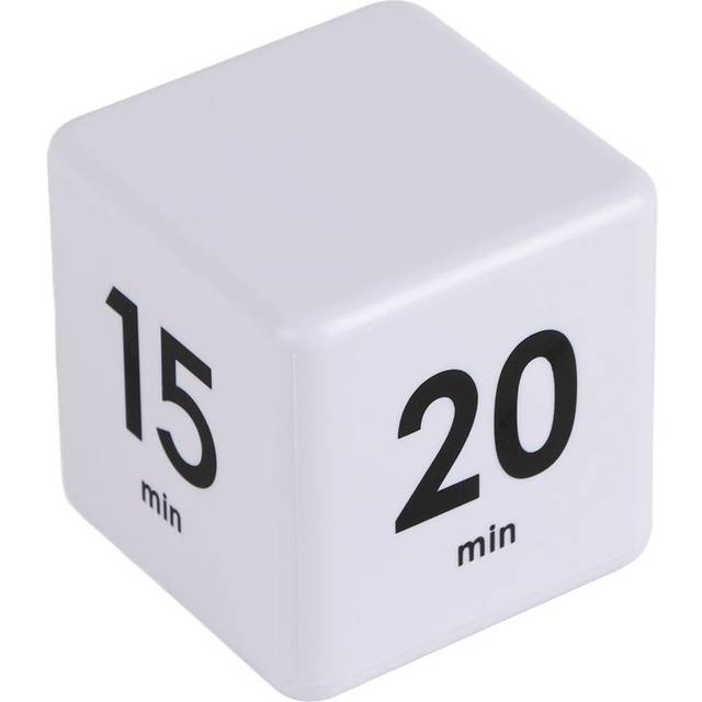 Cube Timer Kitchen Timer Preset Timer for 15/20/30/60 Minute white