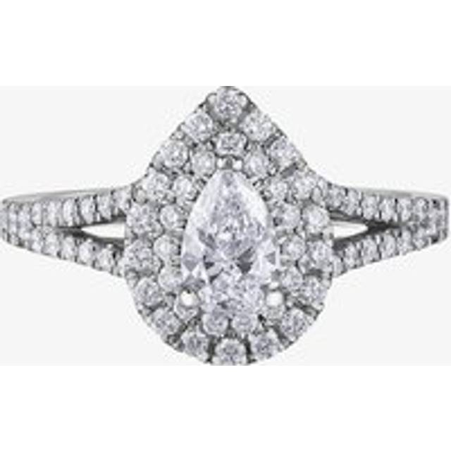 Platinum 1.10ct Pear Diamond Cluster Ring 31068WG/105-18 M - Silver