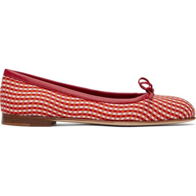 Manolo Blahnik Red & White Veralli Ballerina Flats - 906 YPRI / 6208 BRED - IT 40
