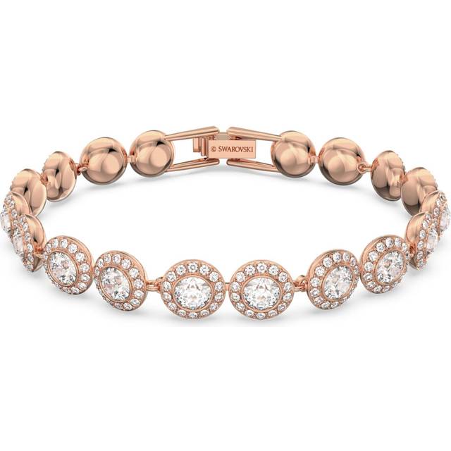Swarovski Una Angelic Clear Crystals And Rose Gold Tone Plated Tennis Bracelet 5240513 For Women