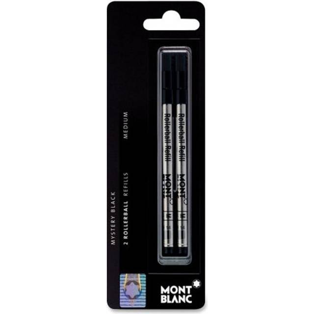 Mont Blanc Rollerball Pen Refill  Med Point  2/Pack  Black (MNB107877)