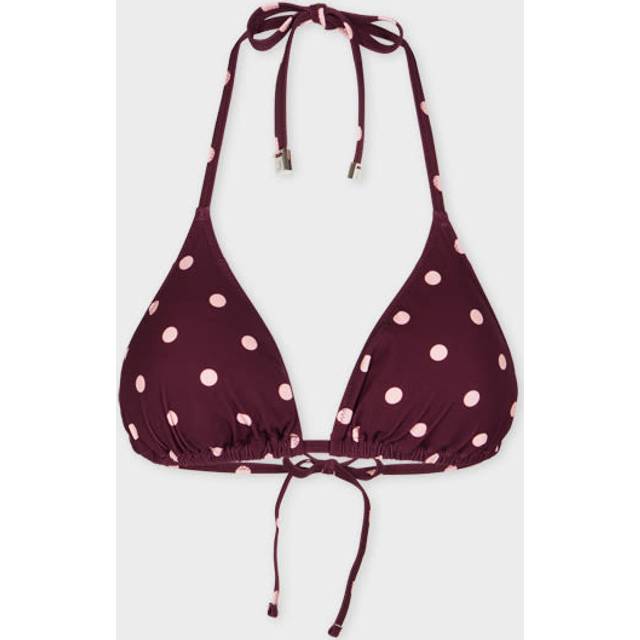 Paul Smith Women's Burgundy Polka Dot Triangle Bikini Top Brown