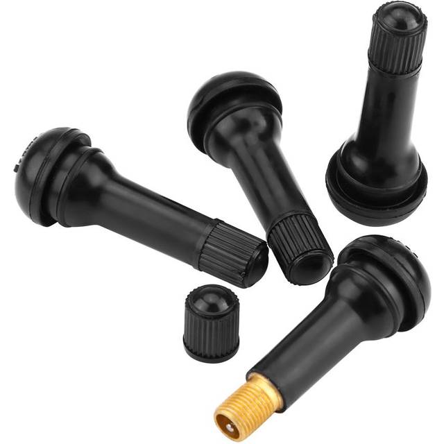 4Pcs Rubber TR414 Car Wheel Snap In Tubeless Tire Tyre Valve Stem Dust Cap